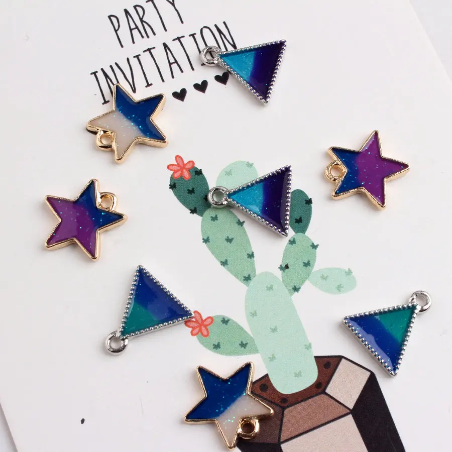 Trendy 10PCS Two-color Star triangle Shape Enamel Charms Fit Bracelet Necklace Pendant For Women Gift Jewelry Making DIY Craft
Trendy 10PCS Two-color Star triangle Shape Enamel Charms Fit Bracelet Necklace Pendant For Women Gift Jewelry Making DIY Craft