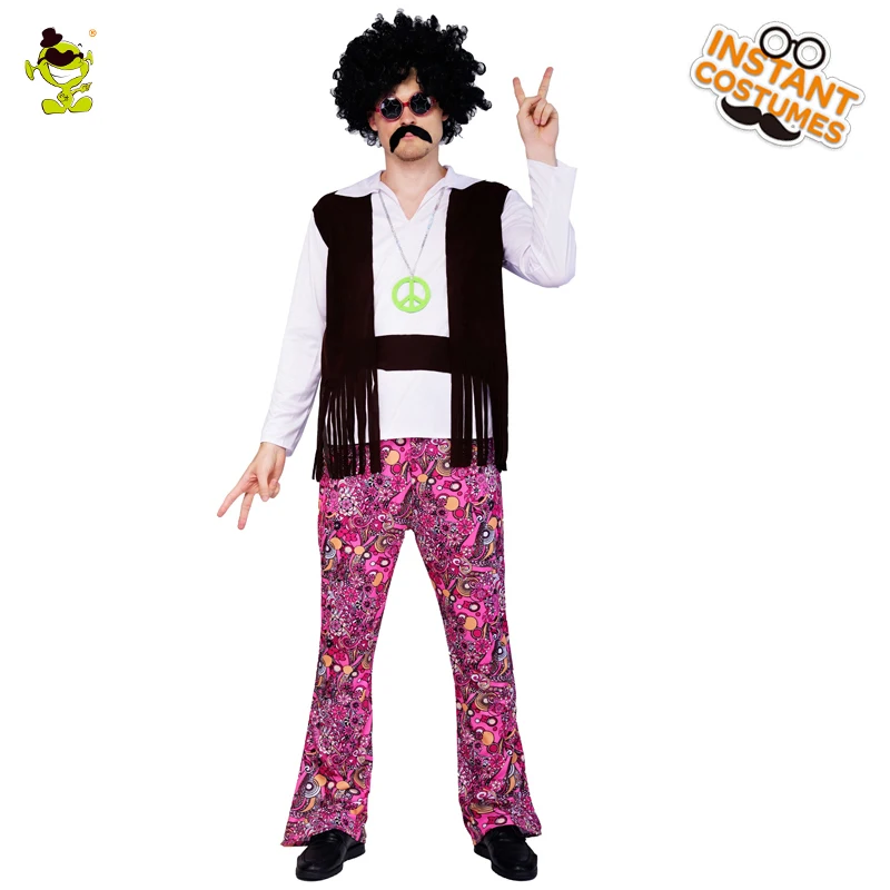 Hippy Costumes for Men Party 60's 70's Retro Hippie Suits Purim Cosplay Costume Fancy Dress Up for Adult Male
Hippy Costumes for Men Party 60's 70's Retro Hippie Suits Purim Cosplay Costume Fancy Dress Up for Adult Male