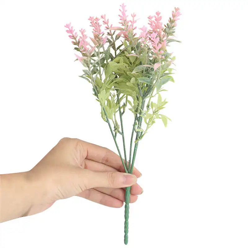 Искусственные цветы лаванды с 15 головками пластиковые искусственные для