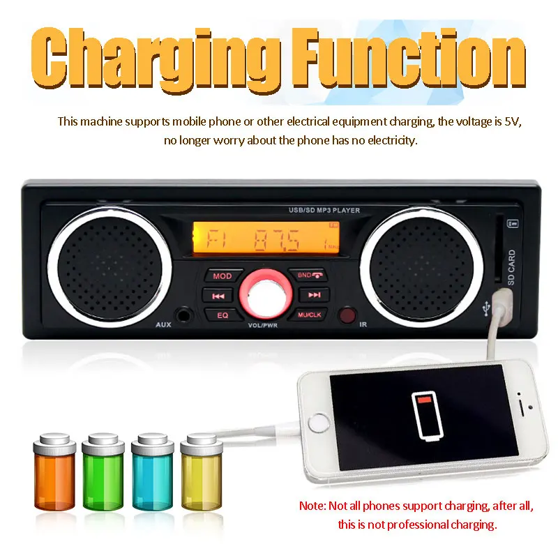 Audio player Bluetooth 1 din Car radio MP3 audio playback built-in 2 speakers Supports USB SD AUX hands-free stereo FM
Audio player Bluetooth 1 din Car radio MP3 audio playback built-in 2 speakers Supports USB SD AUX hands-free stereo FM