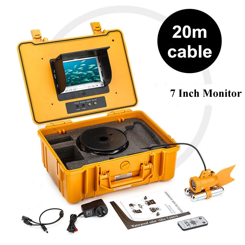 20m Fish Finder Underwater Fishing Video Camera 7" Color Monitor 600TVL HD CAM Infrared lights
20m Fish Finder Underwater Fishing Video Camera 7" Color Monitor 600TVL HD CAM Infrared lights