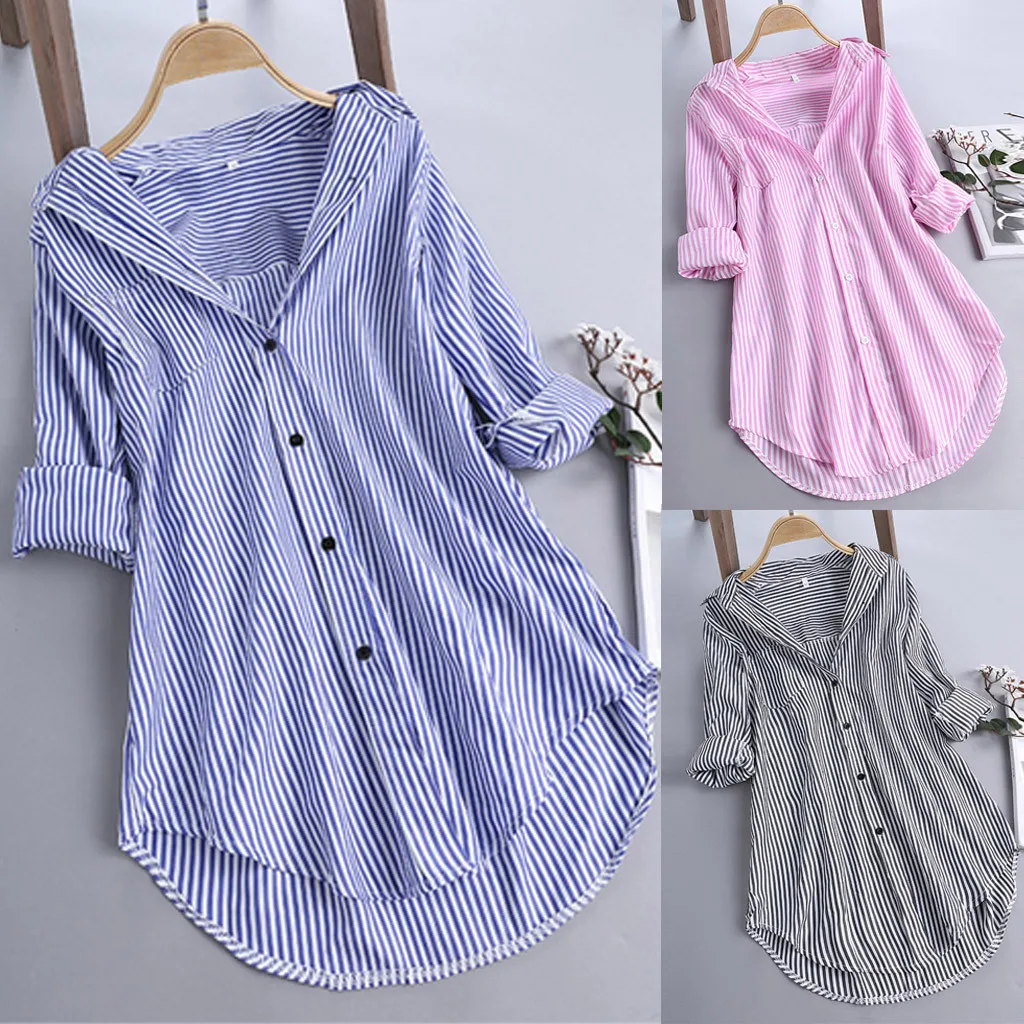 SAGACEC womens tops and blouses 5xl Women Chic Stripe Long Sleeve Turn-down Collar Button Office Lady Shirts Loose Top Blouse
SAGACEC womens tops and blouses 5xl Women Chic Stripe Long Sleeve Turn-down Collar Button Office Lady Shirts Loose Top Blouse
