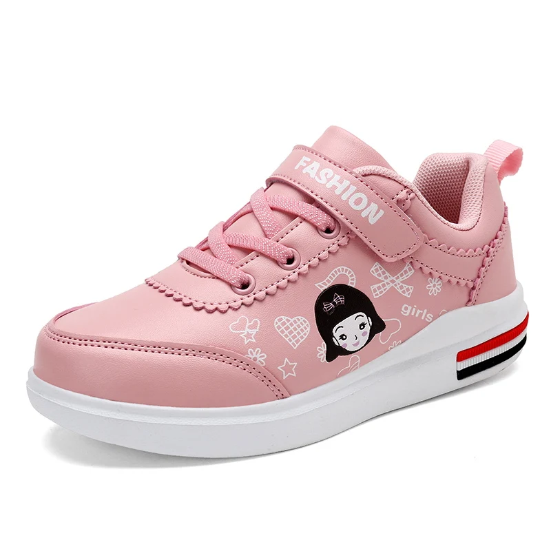 Весна осень новые детские кроссовки дышащая розовая спортивная обувь для