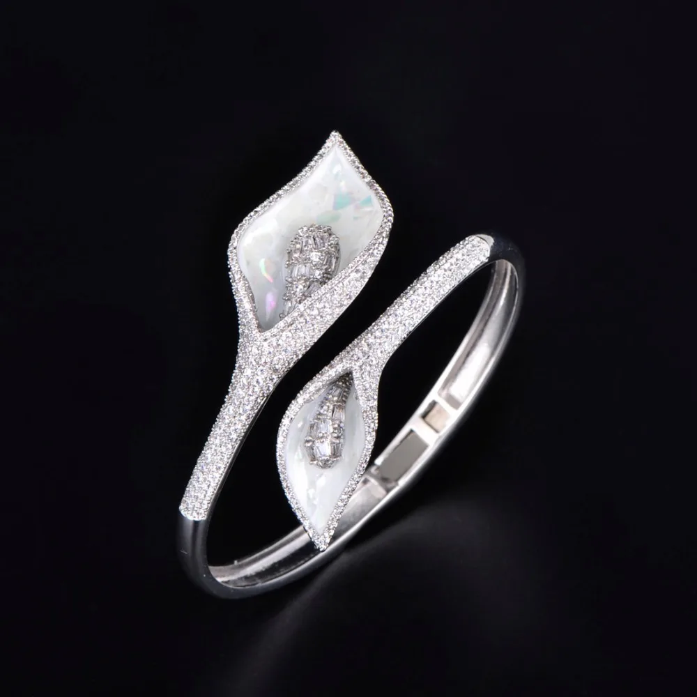 MECHOSEN Exquisite Lily Flower Bangle Ring Sets Full Zircon Plant Shape Copper Jewelry For Women Anniversary Party Classic Gifts
MECHOSEN Exquisite Lily Flower Bangle Ring Sets Full Zircon Plant Shape Copper Jewelry For Women Anniversary Party Classic Gifts