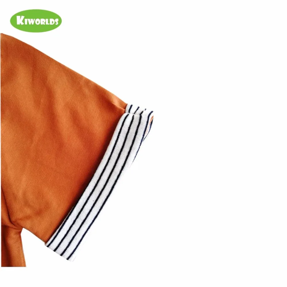 Summer orange solid cotton short sleeve T-shirt ,with patchwork stripe ,soft boy and girl's clothes KS154B
Summer orange solid cotton short sleeve T-shirt ,with patchwork stripe ,soft boy and girl's clothes KS154B