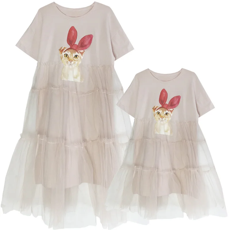 Family Look Mother Daughter Dresses Lace Cute Cat Print Mesh Long Dress 2018 Summer Family Clothing Mom and Daughter Beach Dress
Family Look Mother Daughter Dresses Lace Cute Cat Print Mesh Long Dress 2018 Summer Family Clothing Mom and Daughter Beach Dress