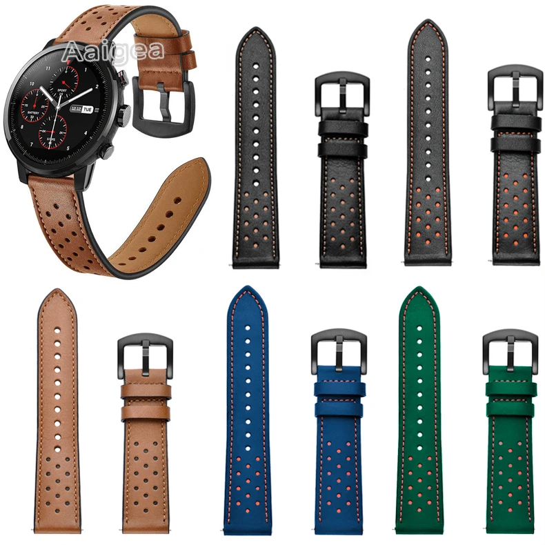 22mm Leather Watch Band Strap for Xiaomi Huami Amazfit Strato Sports Watch 2 Replacement Wrist band strap Leather Bracelet New
22mm Leather Watch Band Strap for Xiaomi Huami Amazfit Strato Sports Watch 2 Replacement Wrist band strap Leather Bracelet New