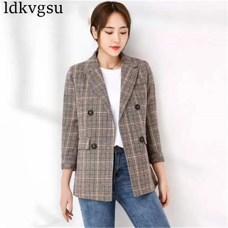 Retro Plaid Suit Jacket Female Long Section 2020 Spring Autumn Blazers Suits New Korean Loose fashion Casual Women Coats V318
Retro Plaid Suit Jacket Female Long Section 2020 Spring Autumn Blazers Suits New Korean Loose fashion Casual Women Coats V318