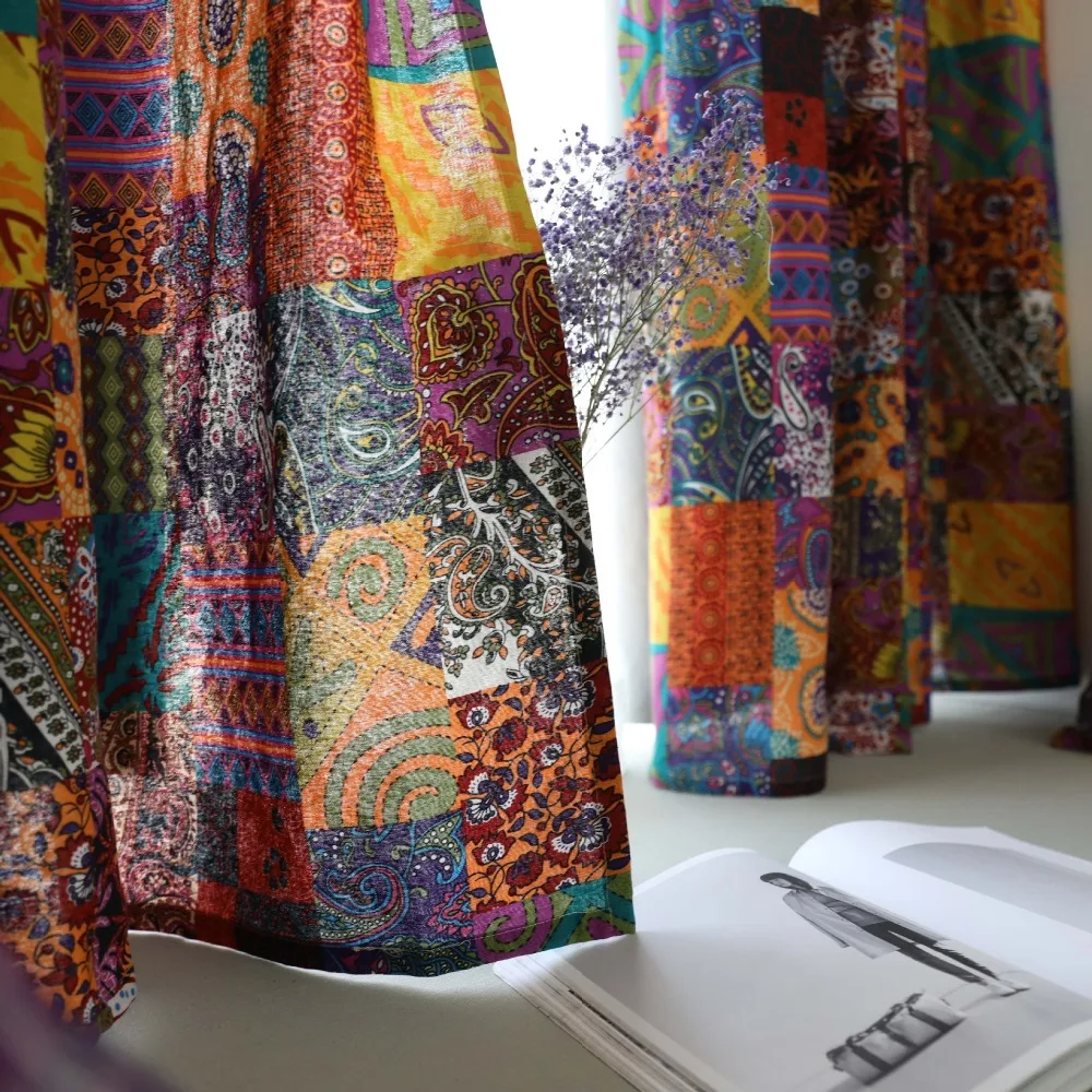 Bohemian style Curtain Cotton Linen Curtains for Living Room Bedroom 70% Shading Blackout Curtain Finished Drapes for Window
Bohemian style Curtain Cotton Linen Curtains for Living Room Bedroom 70% Shading Blackout Curtain Finished Drapes for Window