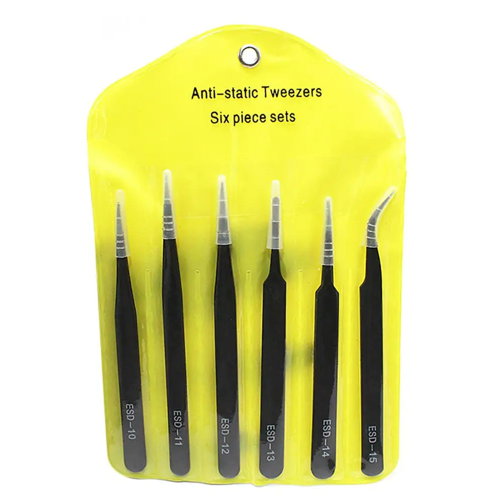 6Pcs Portable Stainless Steel Anti-static Precision Curved Straight Tweezers Set Repair Tools НабоѬ пинеов
6Pcs Portable Stainless Steel Anti-static Precision Curved Straight Tweezers Set Repair Tools НабоѬ пинеов