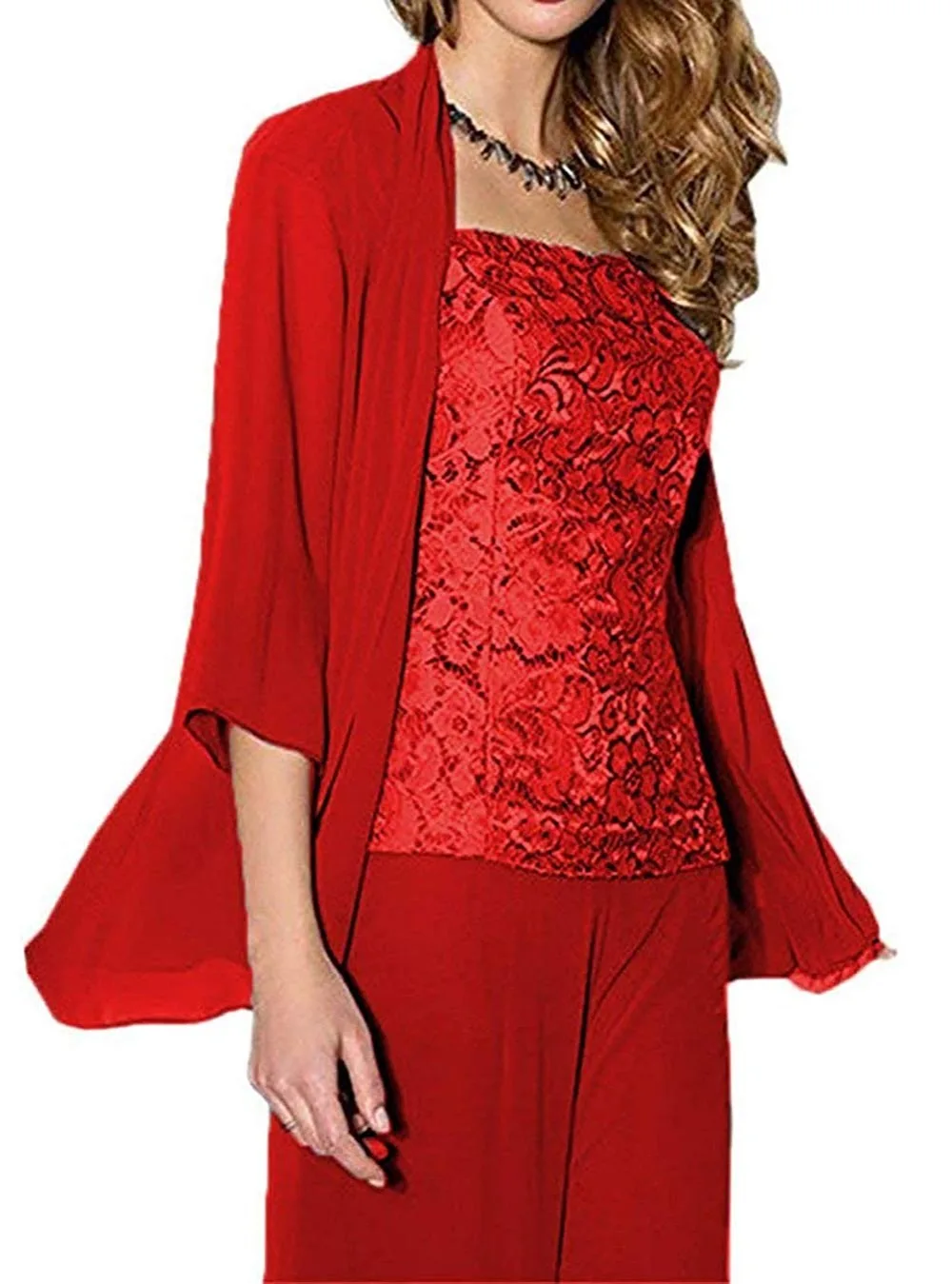women 3 pieces elegant lace chiffon mother of the bride dress pants suit with jacket outfit 3/4 sleeves for wedding groom
women 3 pieces elegant lace chiffon mother of the bride dress pants suit with jacket outfit 3/4 sleeves for wedding groom