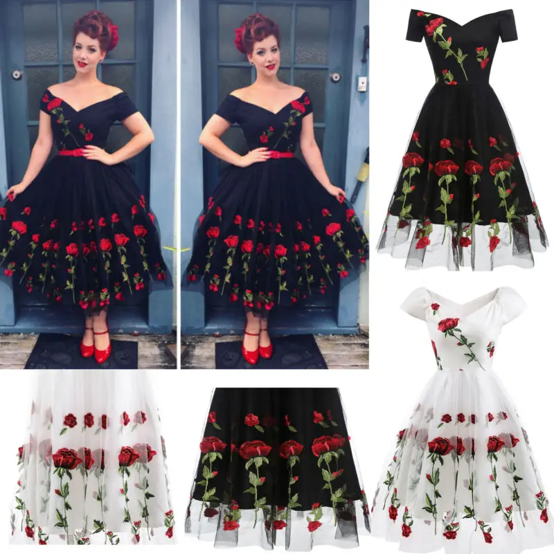 Women's Dress Lace Dress Bow Dress MiDi Boat Neck Dress Embroidered rose lace mesh dress Size S-XXL
Women's Dress Lace Dress Bow Dress MiDi Boat Neck Dress Embroidered rose lace mesh dress Size S-XXL