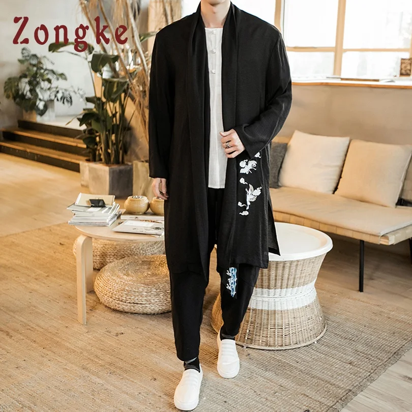 Zongke Chinese Crane Embroidery Long Kimono Cardigan Coat Japanese Kimono Men Jacket Streetwear Mens Kimono Jacket Men 2021 New
Zongke Chinese Crane Embroidery Long Kimono Cardigan Coat Japanese Kimono Men Jacket Streetwear Mens Kimono Jacket Men 2021 New