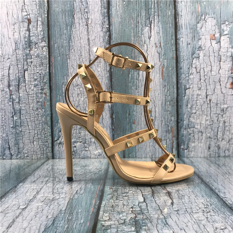 Kmeioo Fashion Ladies Shoes Rivets Studded Sandals Gladiator Buckle Strap Woman Shoes Thin Heel 12CM Hollow Out Stilettos
Kmeioo Fashion Ladies Shoes Rivets Studded Sandals Gladiator Buckle Strap Woman Shoes Thin Heel 12CM Hollow Out Stilettos