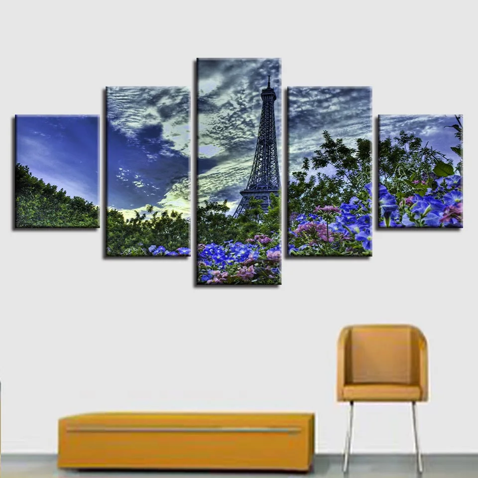 HD Printing Pictures Modular Art 5 Pieces Blue Pink Flower And Green Tree Poster Paris Tower Scenery Canvas Paintings Decor Wall
HD Printing Pictures Modular Art 5 Pieces Blue Pink Flower And Green Tree Poster Paris Tower Scenery Canvas Paintings Decor Wall