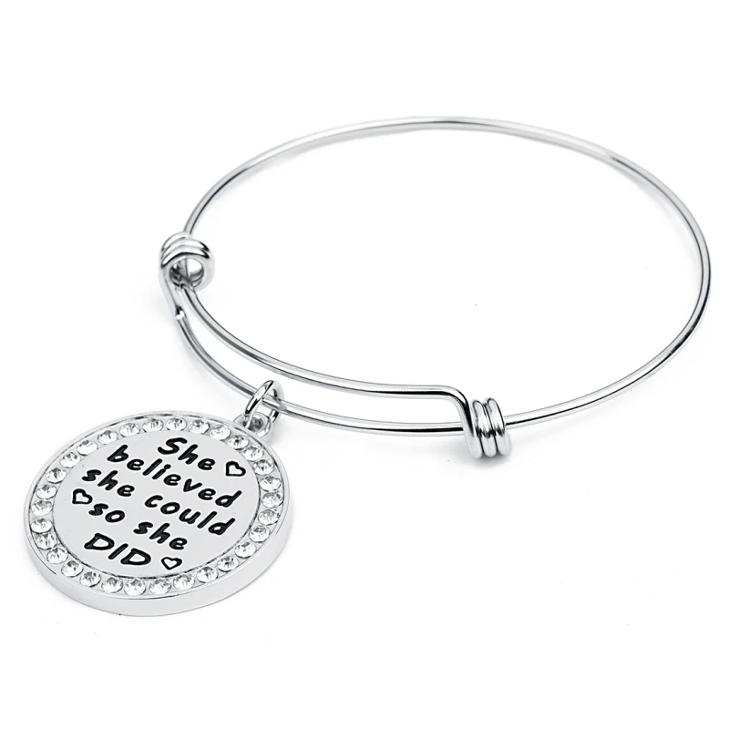 1pc/lot "she believed she could,so she did" Personalised Stainless Steel Lettering Slide Charms Crystal Rhinestone Cuff Bangles
1pc/lot "she believed she could,so she did" Personalised Stainless Steel Lettering Slide Charms Crystal Rhinestone Cuff Bangles