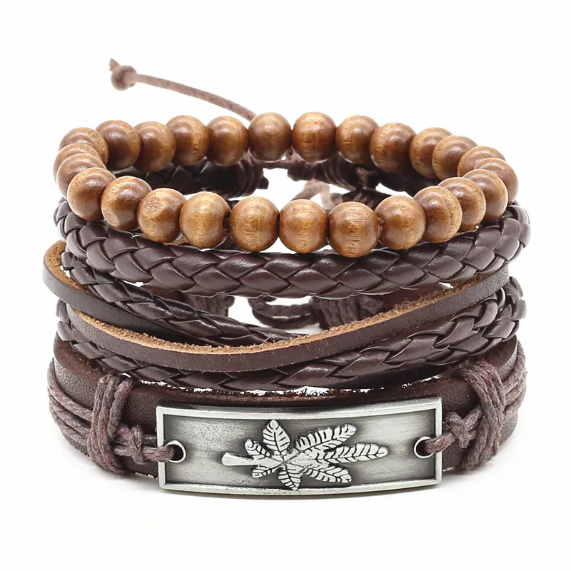 Bileklik Punk Moda Boho Beads Leaf Charm Pulseira Masculina feminina Leather Mens Bracelet for Women Jewelry Jewellery Wholesale
Bileklik Punk Moda Boho Beads Leaf Charm Pulseira Masculina feminina Leather Mens Bracelet for Women Jewelry Jewellery Wholesale
