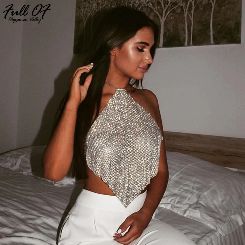 Sexy Metal Crystal Diamond Women Exotic Tank Backless Summer Beach Halter Camis Bralette Womens Nightclub Party Crop Tops 2022
Sexy Metal Crystal Diamond Women Exotic Tank Backless Summer Beach Halter Camis Bralette Womens Nightclub Party Crop Tops 2022