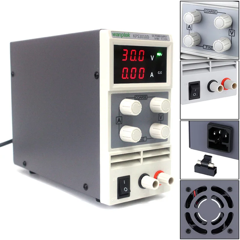 DC Power Supply Output 0-30V and 0-10A 0.1V/0.01A Display Resolution Protection Laboratory Powe Supply
DC Power Supply Output 0-30V and 0-10A 0.1V/0.01A Display Resolution Protection Laboratory Powe Supply