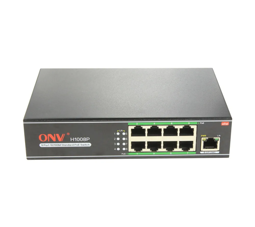 9-Порты и разъёмы 10/100 м Стандартный коммутатор питания через Ethernet. Порт 1 - 8 sup-порт с функцией PoE, максимальная мощность для каждого порта 15,4 В...
9-Порты и разъёмы 10/100 м Стандартный коммутатор питания через Ethernet. Порт 1 - 8 sup-порт с функцией PoE, максимальная мощность для каждого порта 15,4 В...