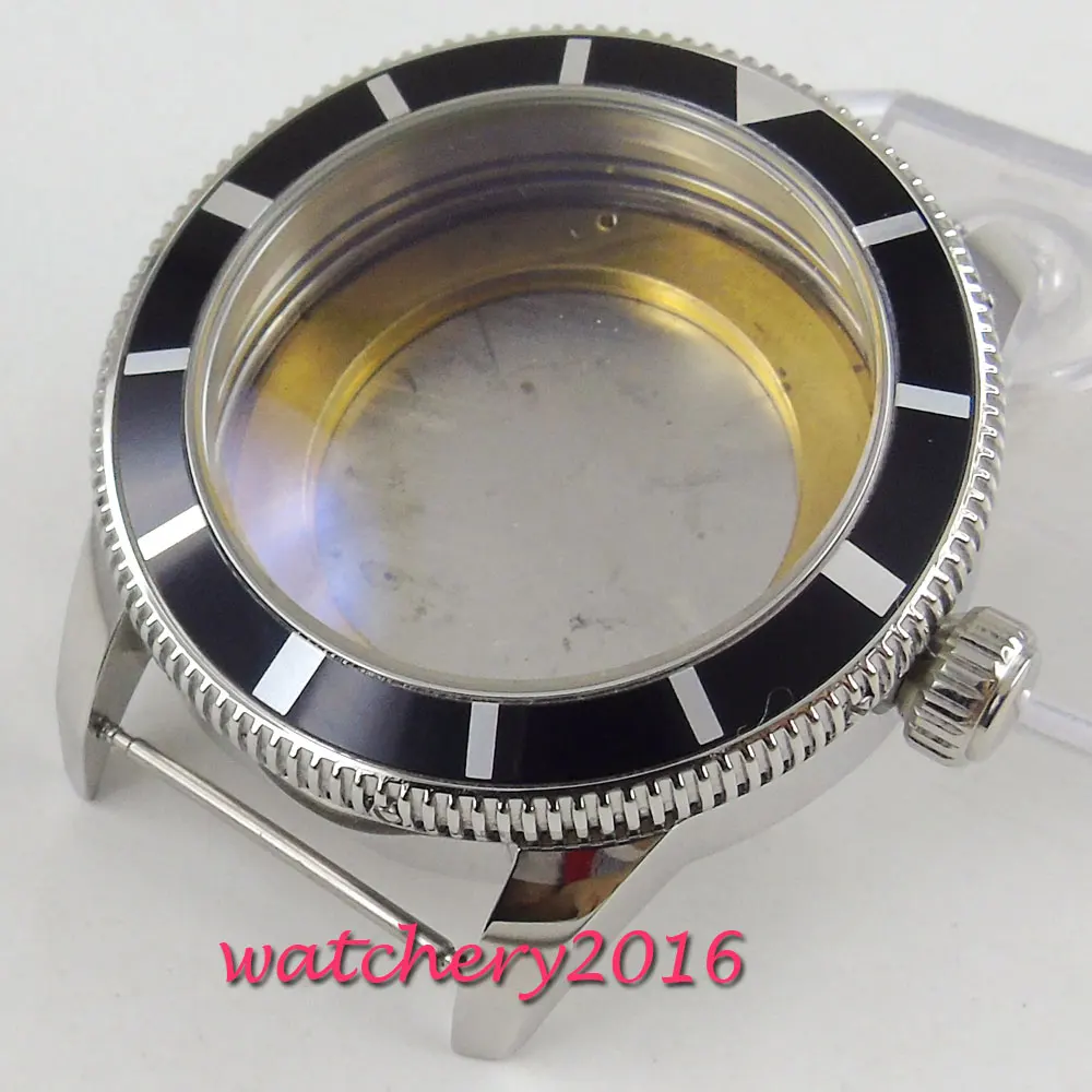 New 46mm Bliger polished stainless steel case hardened mineral glass fit MIYOTA 8215 821A 2836 movement Watch Case
New 46mm Bliger polished stainless steel case hardened mineral glass fit MIYOTA 8215 821A 2836 movement Watch Case