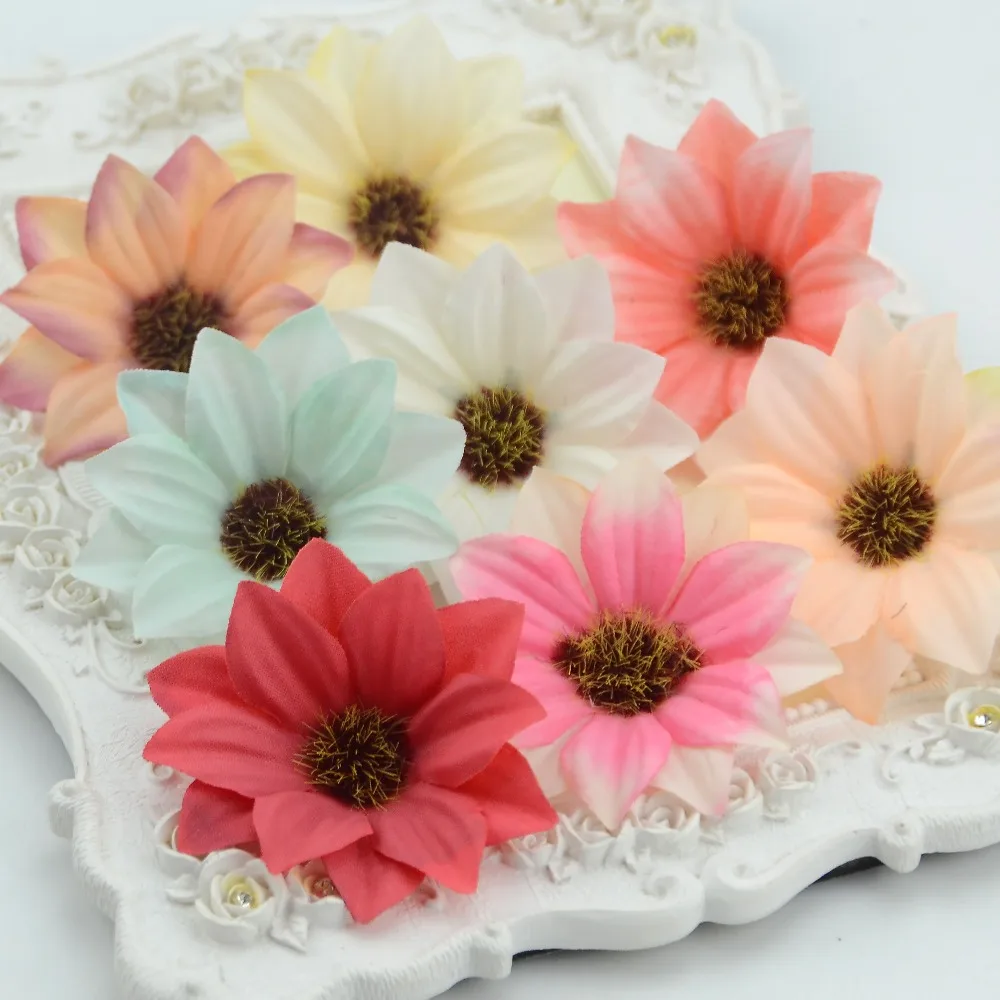 Искусственные цветы Gerbera 10 шт. 6 см вечерние украшения для дома аксессуары