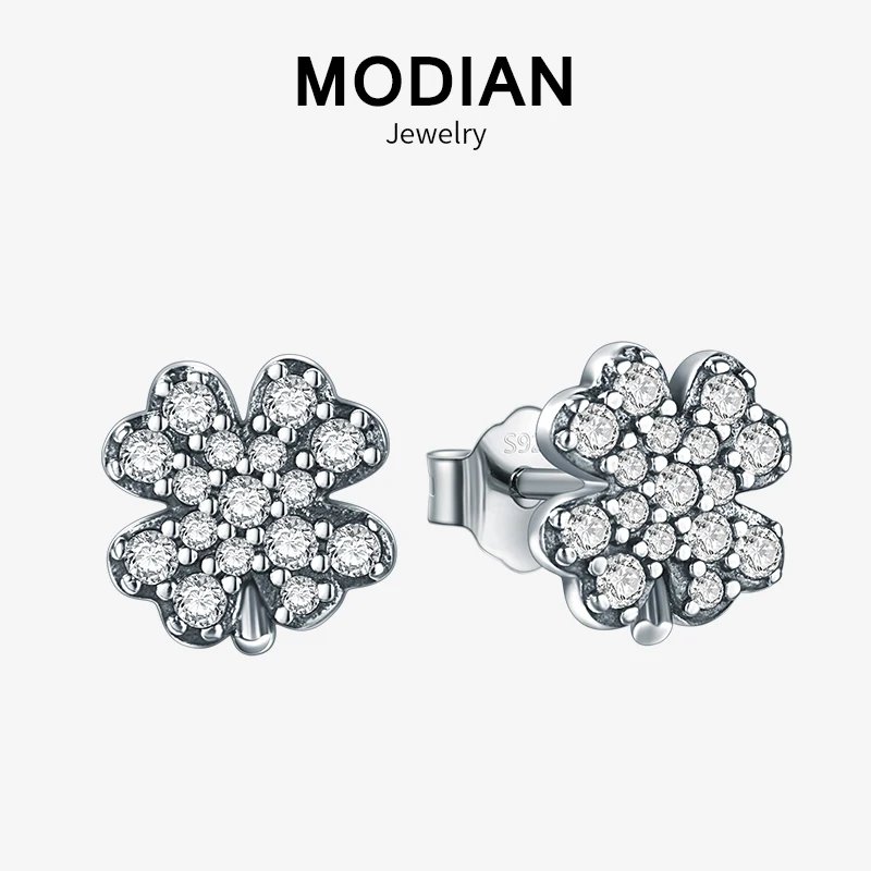 Modian Fashion Exquisite Crystal Jewelry 100% 925 Sterling Silver Flower Clover Zircon Charm Stud Earrings For Women Party Gift
Modian Fashion Exquisite Crystal Jewelry 100% 925 Sterling Silver Flower Clover Zircon Charm Stud Earrings For Women Party Gift