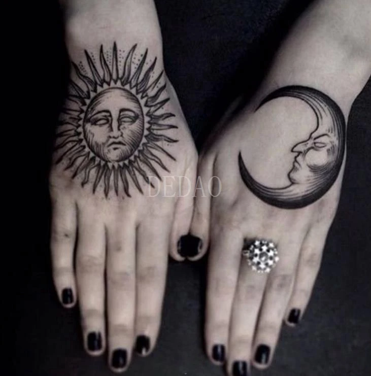 Waterproof Temporary Fake Tattoo Sticker Moon Sun Back of the Hand Tatto Fashion Cool Flash Tatoo Tatouage For Men Women Girl
Waterproof Temporary Fake Tattoo Sticker Moon Sun Back of the Hand Tatto Fashion Cool Flash Tatoo Tatouage For Men Women Girl