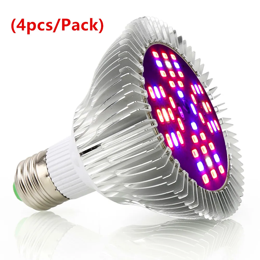 (4 шт./упаковка) 48LED растут светильник E27 85 ~ 265V растущий лампы для внутреннего