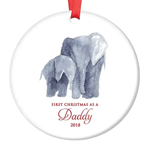 New Daddy Christmas Ceramics Ornament 2018,First Christmas as a Daddy,Baby & Papa Elephant Porcelain Ornament
New Daddy Christmas Ceramics Ornament 2018,First Christmas as a Daddy,Baby & Papa Elephant Porcelain Ornament