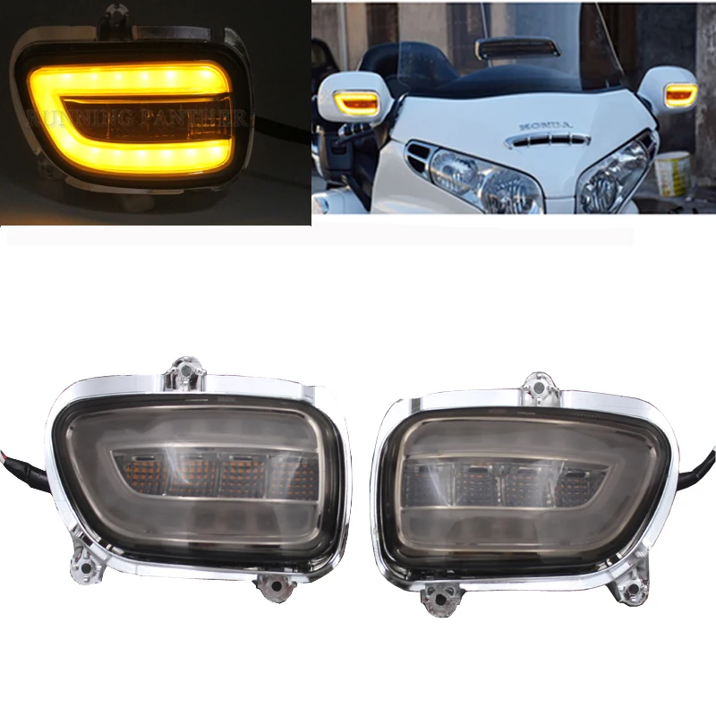 Clear/ Smoke Motorcycle LED Front Side Turn Signal Indicator Lights for Honda Goldwing GL1800 F6B 2001-2017
Clear/ Smoke Motorcycle LED Front Side Turn Signal Indicator Lights for Honda Goldwing GL1800 F6B 2001-2017