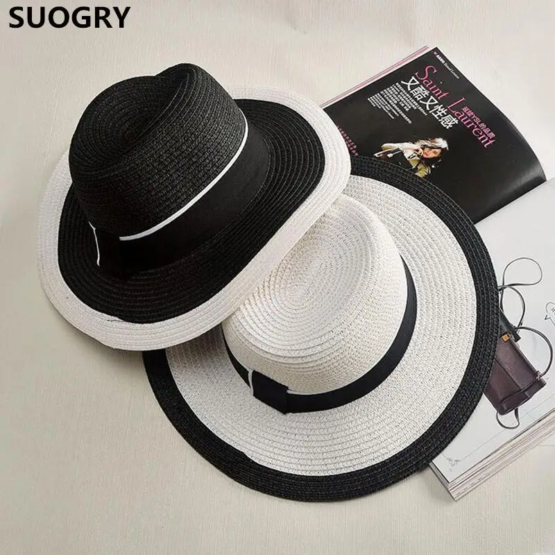 2018 Wide Brim Sun Hat for Women Men Autumn Jazz Cap Panama floppy hat chapeu summer straw hat Brief black white beach hat
2018 Wide Brim Sun Hat for Women Men Autumn Jazz Cap Panama floppy hat chapeu summer straw hat Brief black white beach hat