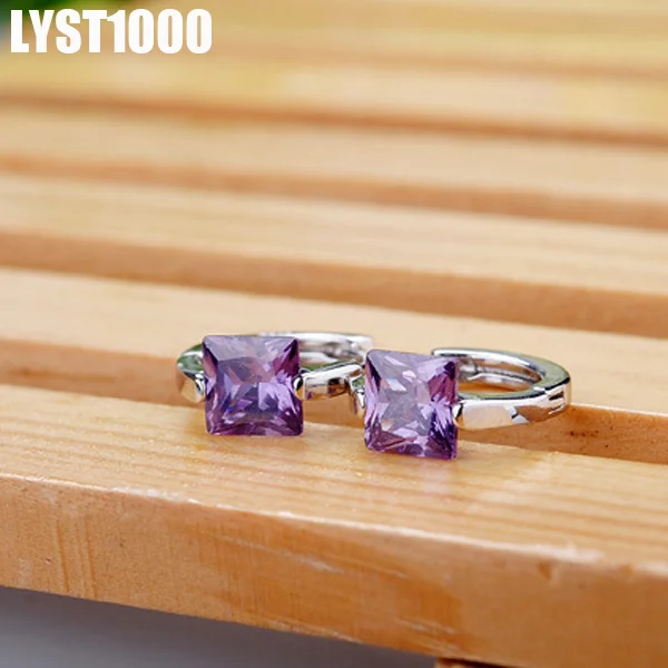 Фото LYST1000 Jewelry Оптовая 925 стерлингов Серебряные серьги для Для женщин фиолетовый