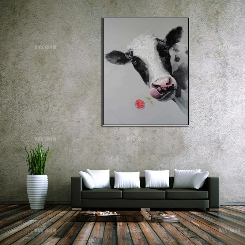 Free Shipping Skills Artist Handmade High Quality Abstract Animal Cow Oil Painting Pop Art Painting For Living Room Decoration
Free Shipping Skills Artist Handmade High Quality Abstract Animal Cow Oil Painting Pop Art Painting For Living Room Decoration