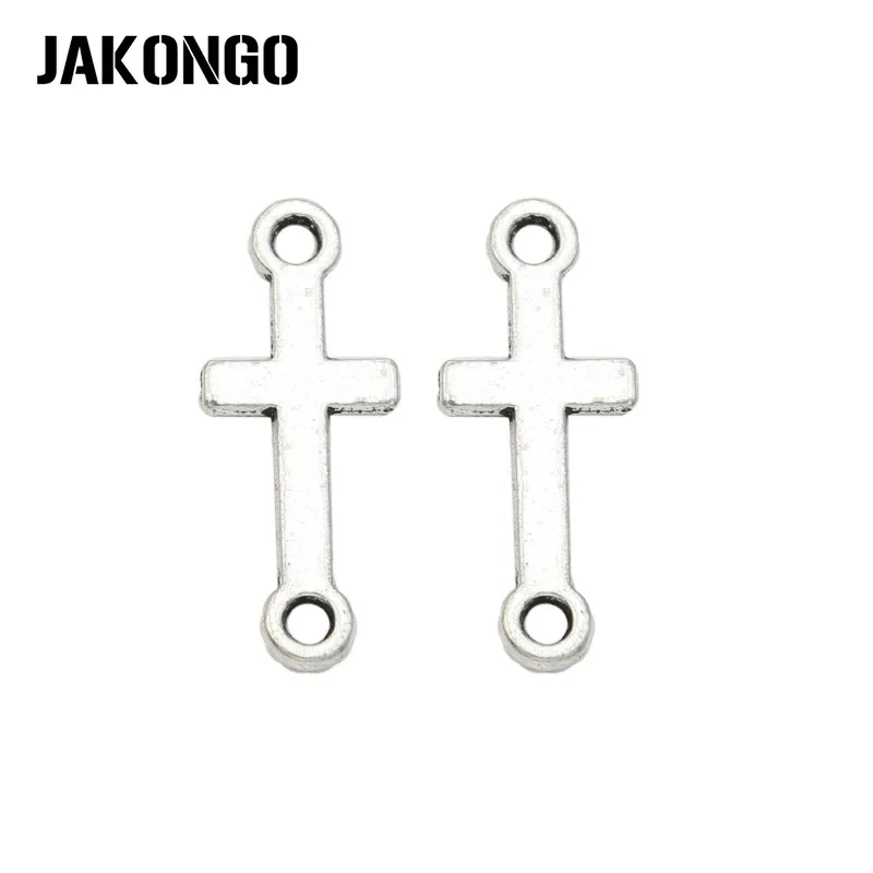 JAKONGO Antique Silver Plated 1-1 Cross Connectors Fit Bracelets Earrings Jewelry Findings Accessories Making Craft DIY 20x8mm
JAKONGO Antique Silver Plated 1-1 Cross Connectors Fit Bracelets Earrings Jewelry Findings Accessories Making Craft DIY 20x8mm