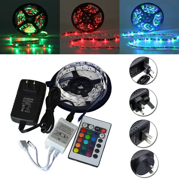 Cheap 5M 3528 RGB LED Strip Light fita led set 60LED/M 300LEDs Non-waterproof with RGB Controller Remote and DC12V Power Adapter
Cheap 5M 3528 RGB LED Strip Light fita led set 60LED/M 300LEDs Non-waterproof with RGB Controller Remote and DC12V Power Adapter