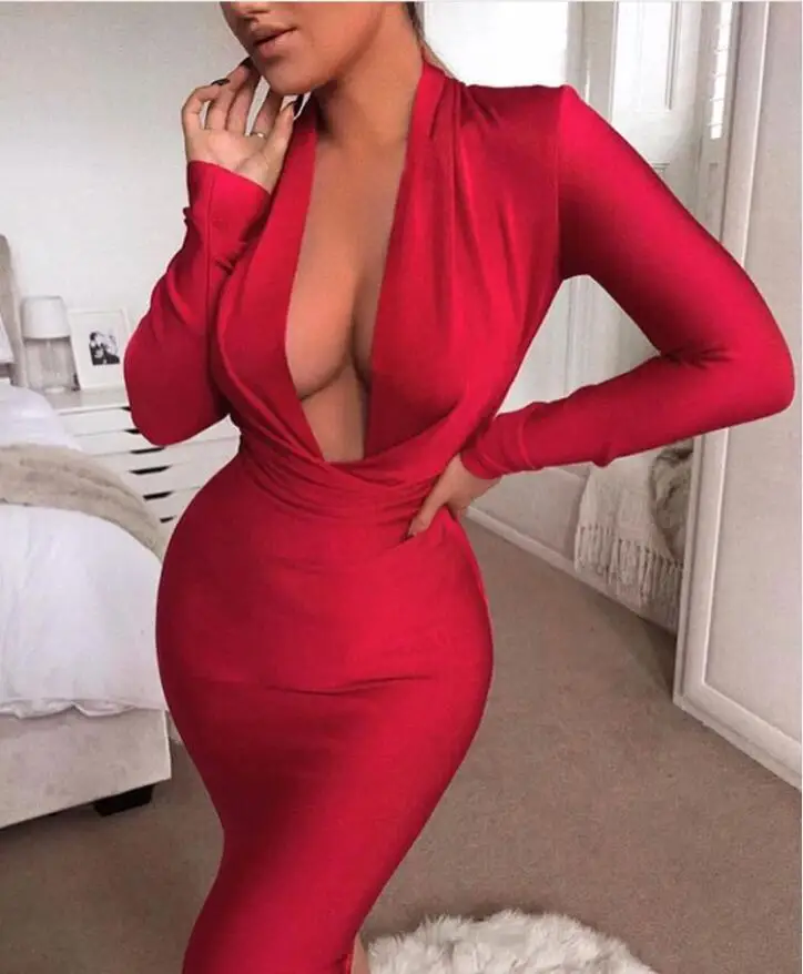 Celebrity High Quality Red Green Long Sleeve V-neck Bodycon Rayon Bandage Dress Club Party Elegant Dress
Celebrity High Quality Red Green Long Sleeve V-neck Bodycon Rayon Bandage Dress Club Party Elegant Dress