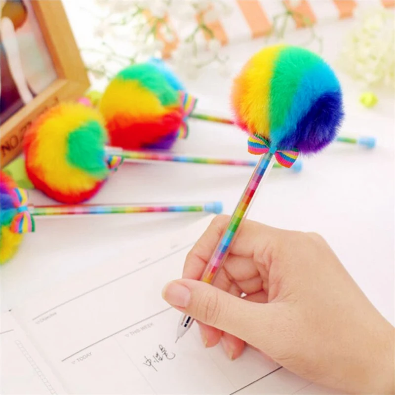 1pc Colorful Gel Pens with Fluffy Ball Kawaii Stationery Kids Praize Gifts School Black Ink Pens Office Writing Supplies
1pc Colorful Gel Pens with Fluffy Ball Kawaii Stationery Kids Praize Gifts School Black Ink Pens Office Writing Supplies
