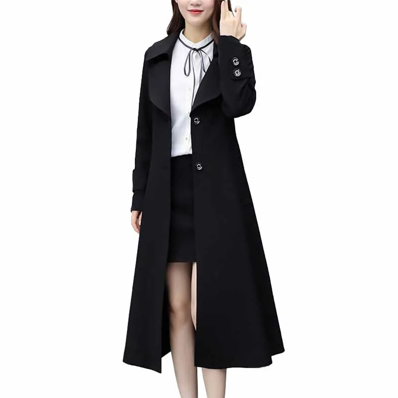 2022 New Fashion Spring Autumn Trench Coat Women Long Windbreaker Female Slim Black Outerwear Button Trench Casual Tops G157
2022 New Fashion Spring Autumn Trench Coat Women Long Windbreaker Female Slim Black Outerwear Button Trench Casual Tops G157