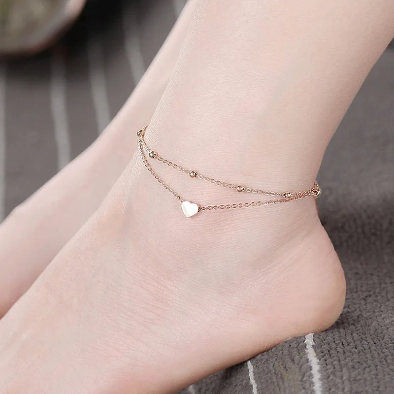 USTAR Stainless Steel Chain Heart Anklet Bracelet Adjustable Foot Jewelry Anklets For Women Summer Sandals No fading
USTAR Stainless Steel Chain Heart Anklet Bracelet Adjustable Foot Jewelry Anklets For Women Summer Sandals No fading