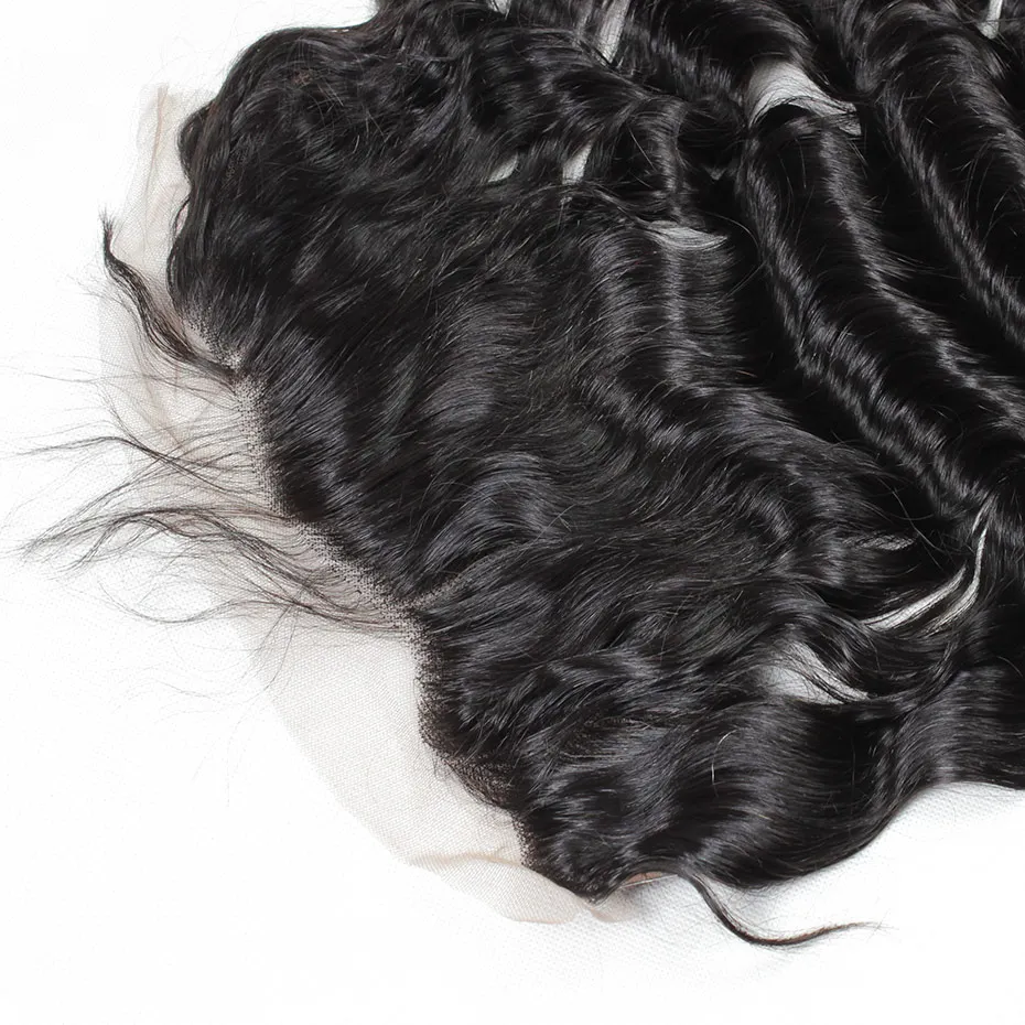 

Liweike Loose Wave 13*4 Silk Base Frontal Remy Human Hair Brazilian Medium Brown Lace Frontals 130% Density Free Part Natural 1B