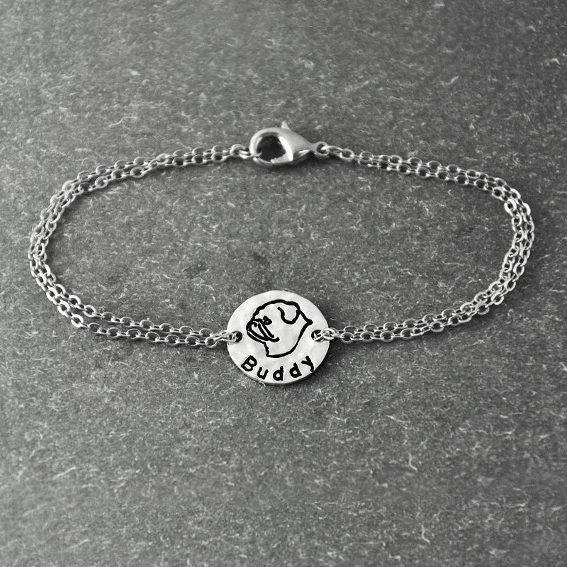Personalized Dog Bracelet ,alloy Dog Pendant, Personalized Pets name, Pug bracelet, Dog Lover Gift
Personalized Dog Bracelet ,alloy Dog Pendant, Personalized Pets name, Pug bracelet, Dog Lover Gift