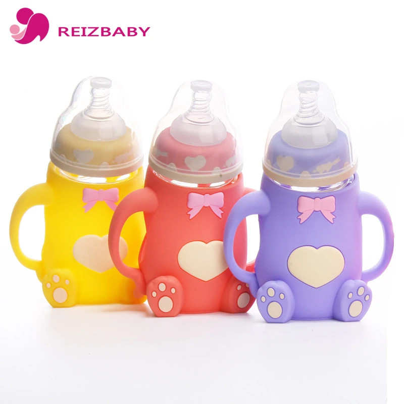 REIZBABY 240 мл Новорожденный ребенок бутылочка для кормления ручка соска небьющаяся