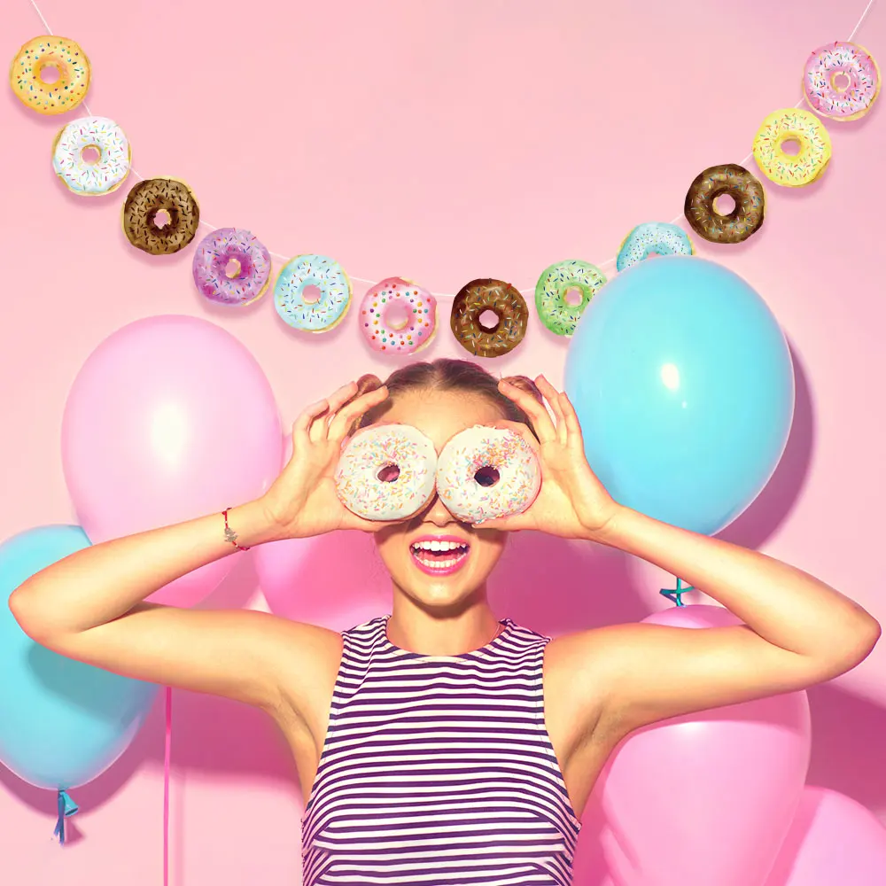 

Милые Пончики для девочек, веселая фотография, цветной пончик на тему свадьбы, праздника для будущей мамы, товары для вечеринки