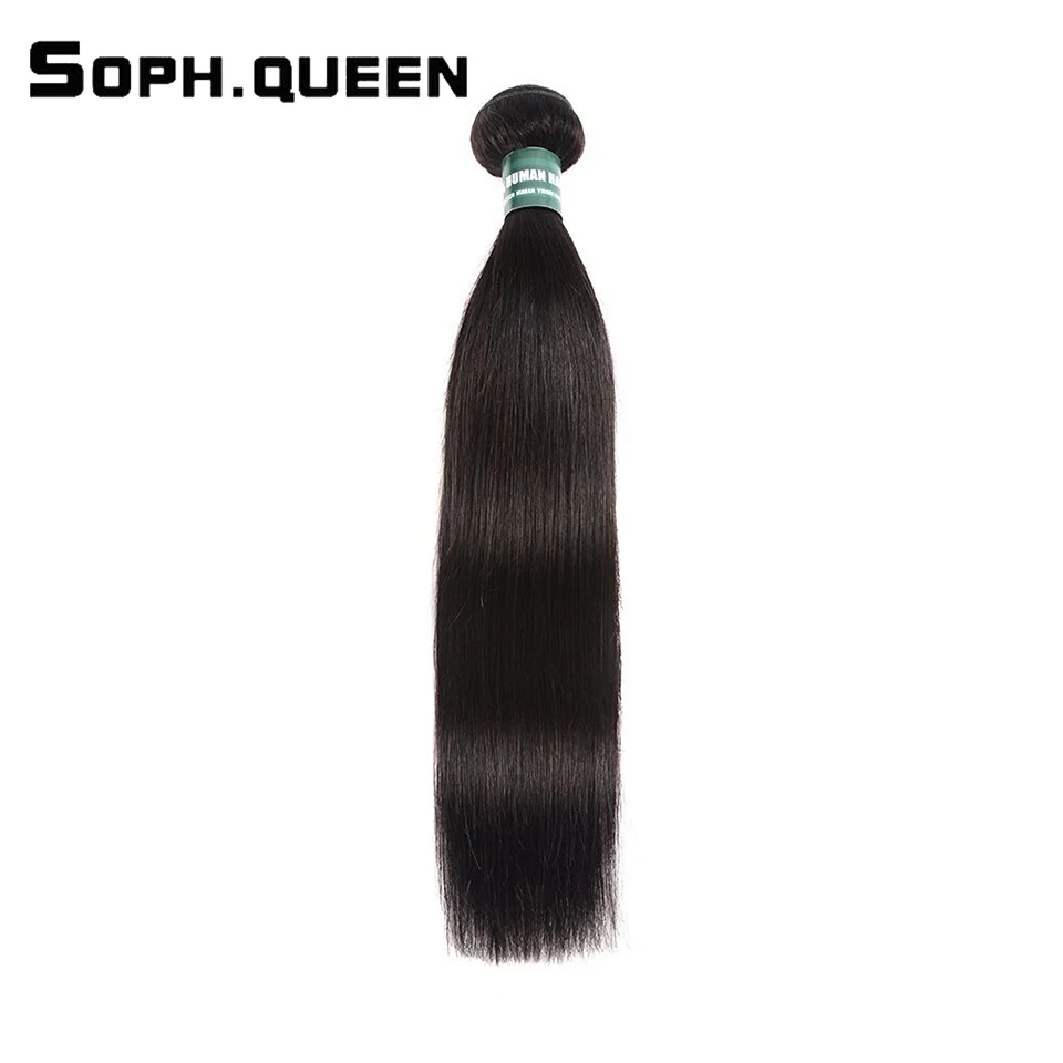 Soph queen пучки волос с бразильские волосы закрытием переплетения прямые Remy