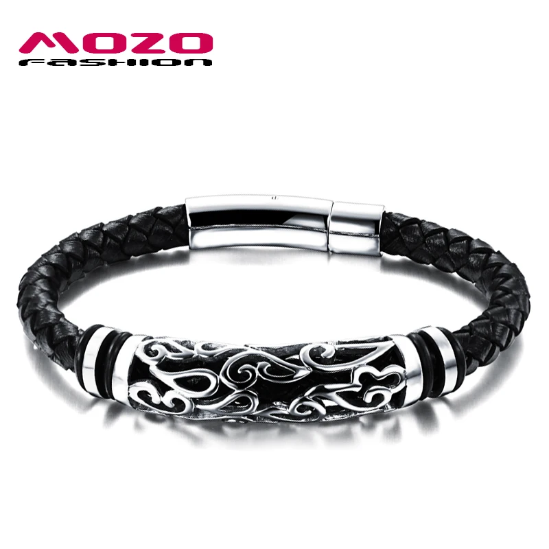 MOZO FASHION Hot Brand Jewelry Men Leather Bracelet Male Vintage Bangles Stainless Steel Exquisite Snaps Mens Bracelet MPH901
MOZO FASHION Hot Brand Jewelry Men Leather Bracelet Male Vintage Bangles Stainless Steel Exquisite Snaps Mens Bracelet MPH901