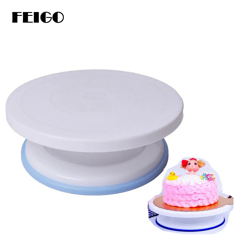 FEIGO 1Pc 27cm Plastic Round Cake Turntable Rotating Cakes Decorating Turntable Anti-skid Stand Cake Rotary Table Color Box F184
FEIGO 1Pc 27cm Plastic Round Cake Turntable Rotating Cakes Decorating Turntable Anti-skid Stand Cake Rotary Table Color Box F184