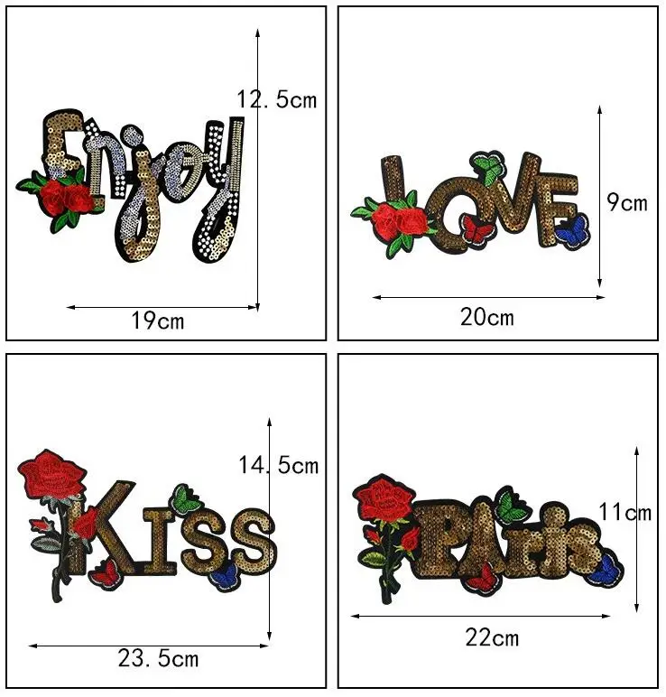 New letters With Sequnied Patches Fashion Applique Iron on Patch for Clothes Bags DIY Decal Apparel Accessory 1Set(2pcs)
New letters With Sequnied Patches Fashion Applique Iron on Patch for Clothes Bags DIY Decal Apparel Accessory 1Set(2pcs)