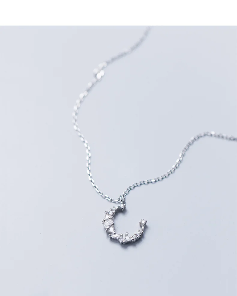 DXJEL 100% Стерлинговое Серебро 925 пробы ювелирные изделия Луна CZ камень ожерелье с
