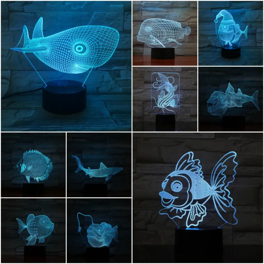 Animal Ocean 3D Lamp Children Night Light Deep Sea Tropical Fish Shark Carp LED USB Mood Multicolor Children Kid Toy Christmas
Animal Ocean 3D Lamp Children Night Light Deep Sea Tropical Fish Shark Carp LED USB Mood Multicolor Children Kid Toy Christmas